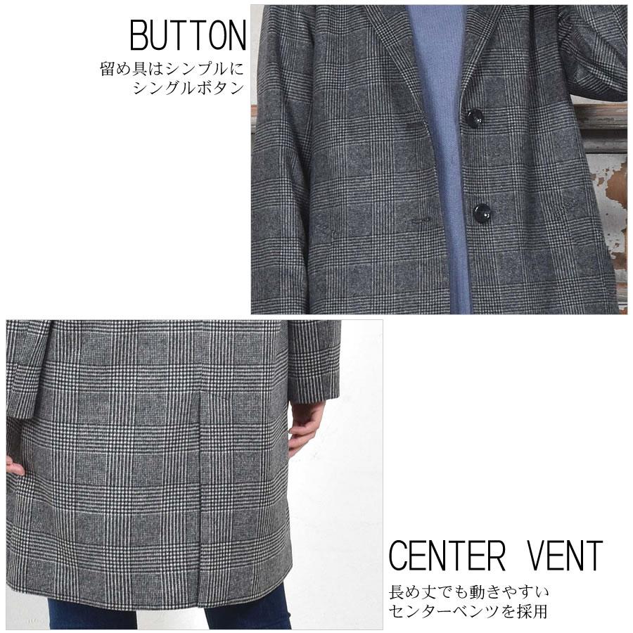 チェスターコート カシミヤ ウール混 グレンチェック   カシミア ジャケット ミドル丈 おしゃれ(ca3118) | Merfirge | 18