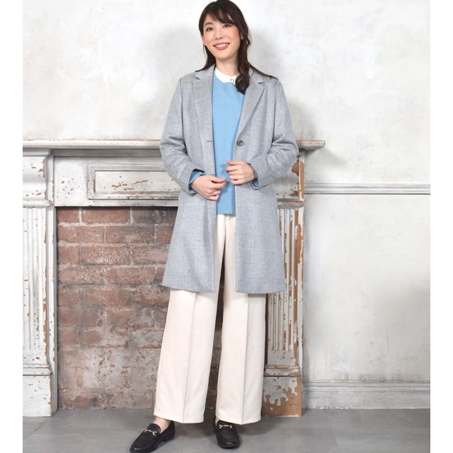 チェスターコート カシミヤ ウール混 グレンチェック   カシミア ジャケット ミドル丈 おしゃれ(ca3118) | Merfirge | 06