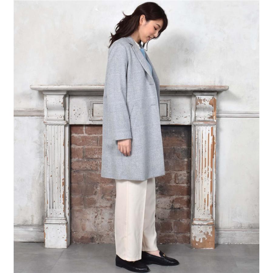チェスターコート カシミヤ ウール混 グレンチェック   カシミア ジャケット ミドル丈 おしゃれ(ca3118) | Merfirge | 07