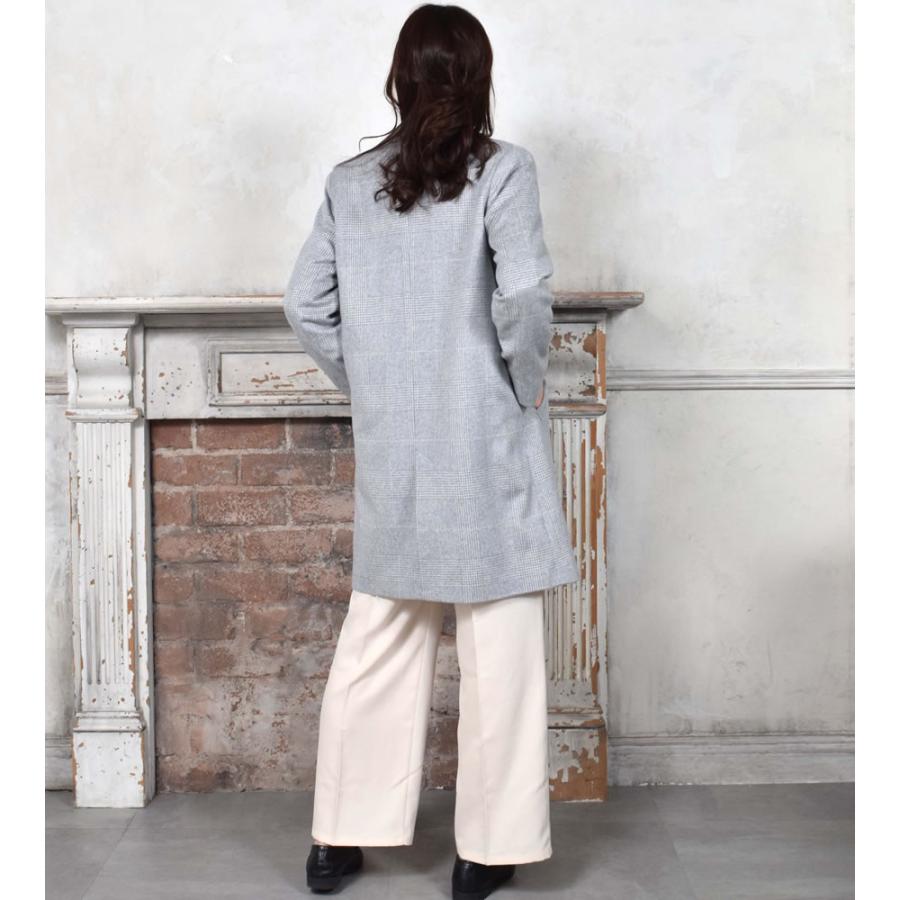 チェスターコート カシミヤ ウール混 グレンチェック   カシミア ジャケット ミドル丈 おしゃれ(ca3118) | Merfirge | 08