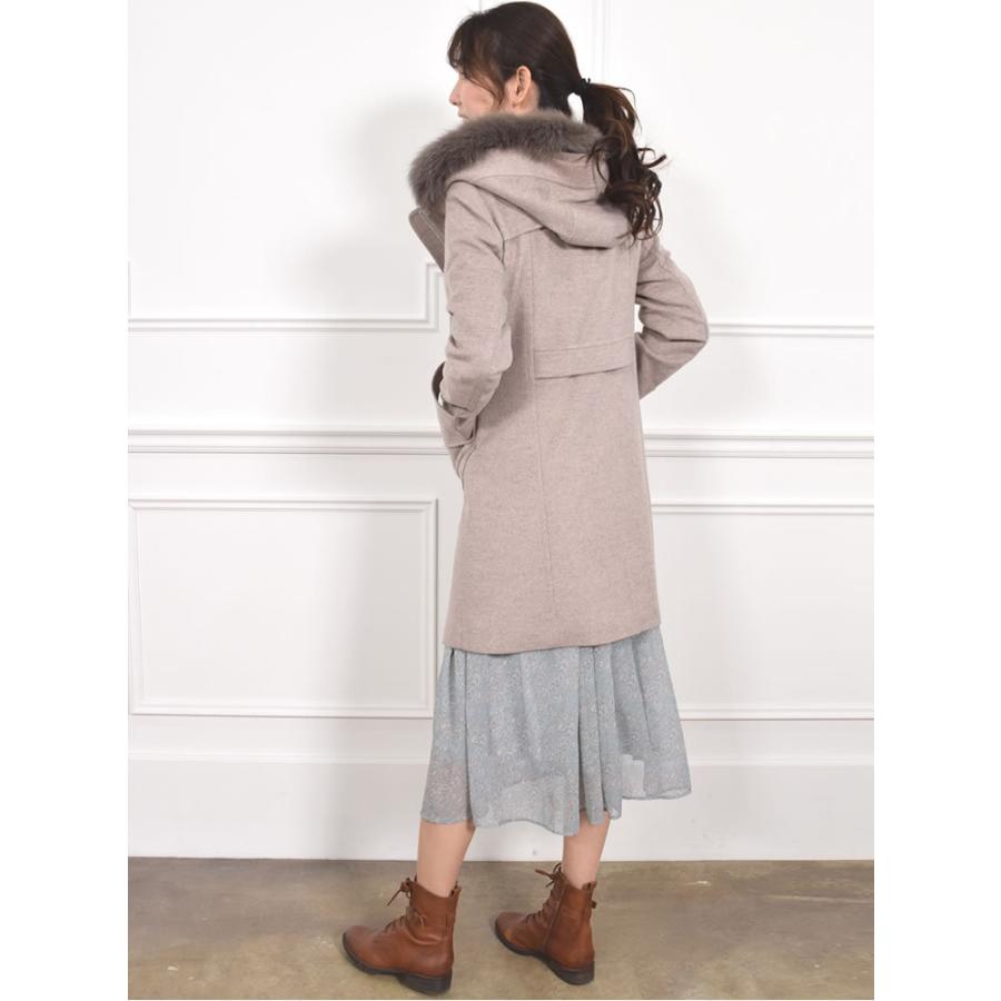 ダッフルコート カシミヤ  ウール  フォックス トリム  カシミア ウールコート フード   秋冬 通勤 (ca3301) | Merfirge | 13