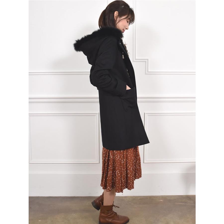 ダッフルコート カシミヤ  ウール  フォックス トリム  カシミア ウールコート フード   秋冬 通勤 (ca3301) | Merfirge | 06