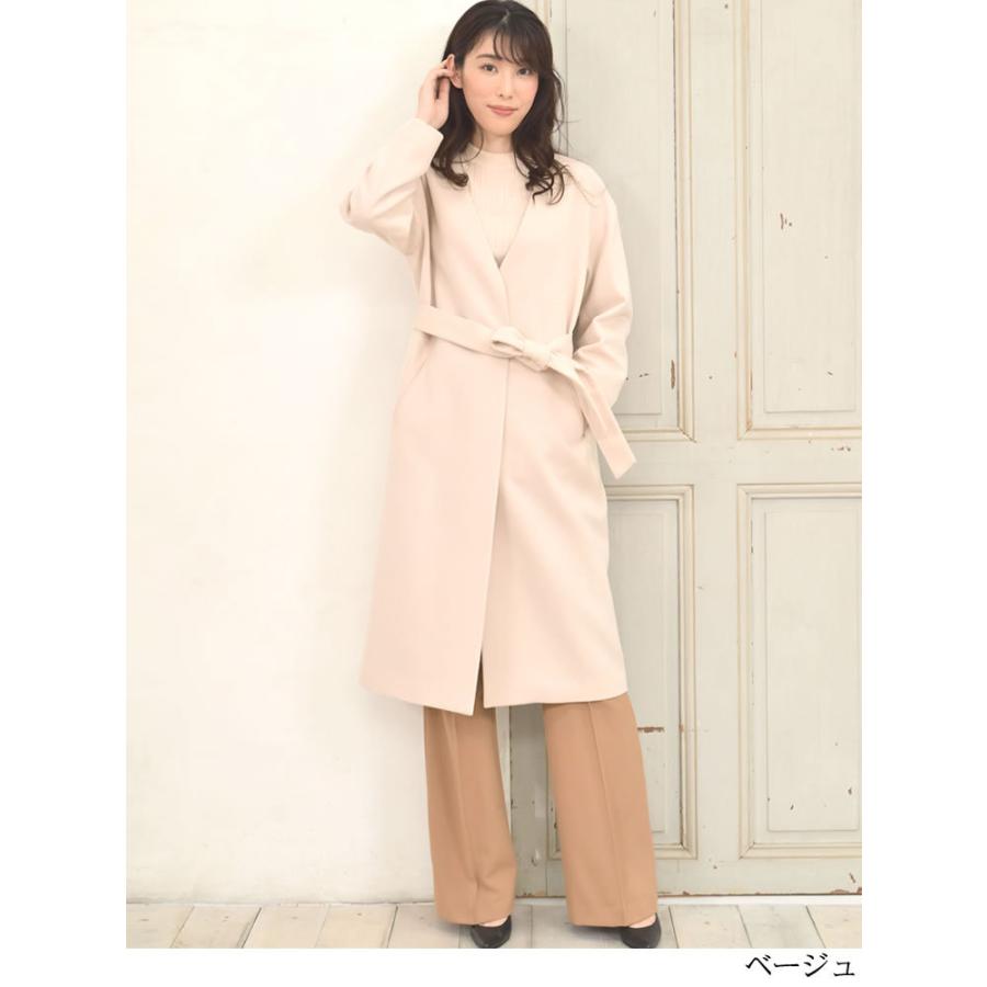 Merfirge カシミヤ ウール ノーカラー コート カシミア カラーレス