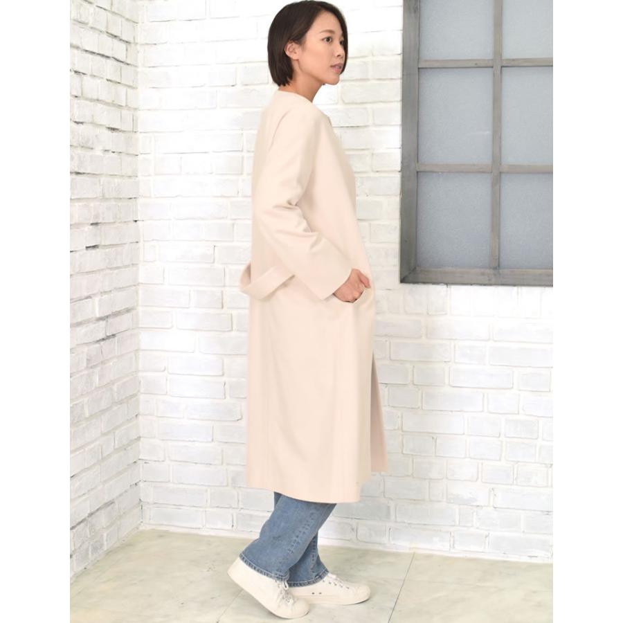 Merfirge カシミヤ ウール カラーレス コート カシミア ノーカラー