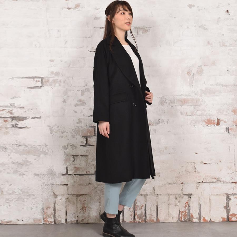 コート レディース チェスターコート カシミヤ ウール混  テーラーカラー コート  カシミア  ダブルチェスター | Merfirge | 13