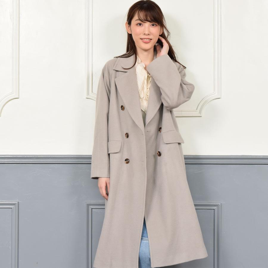 コート レディース チェスターコート カシミヤ ウール混  テーラーカラー コート  カシミア  ダブルチェスター | Merfirge | 04