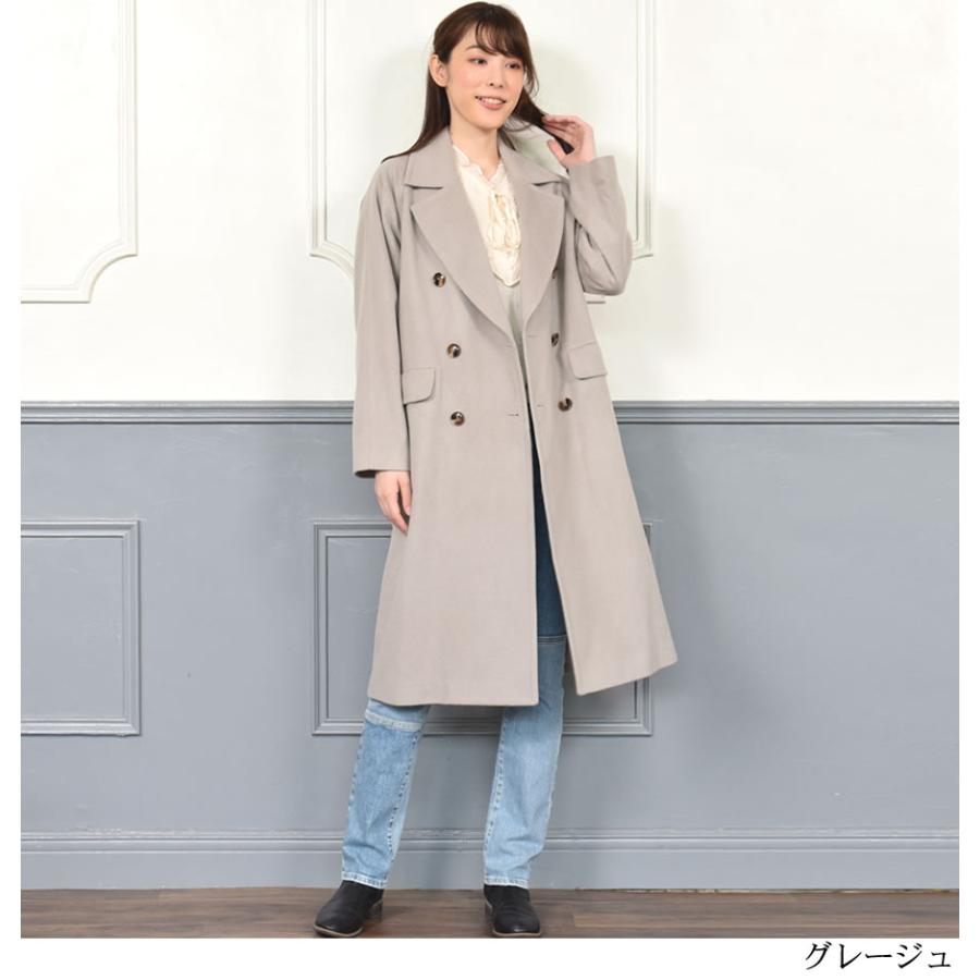 コート レディース チェスターコート カシミヤ ウール混  テーラーカラー コート  カシミア  ダブルチェスター | Merfirge | 06