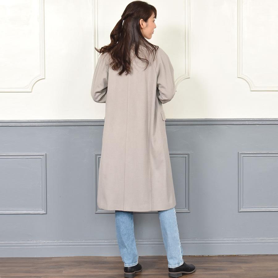 無料配達-チェスターコート カシミヤ ウール混 テーラーカラー コート