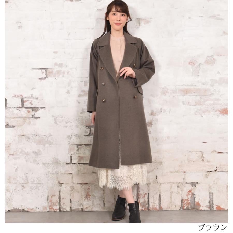 コート レディース チェスターコート カシミヤ ウール混  テーラーカラー コート  カシミア  ダブルチェスター | Merfirge | 09