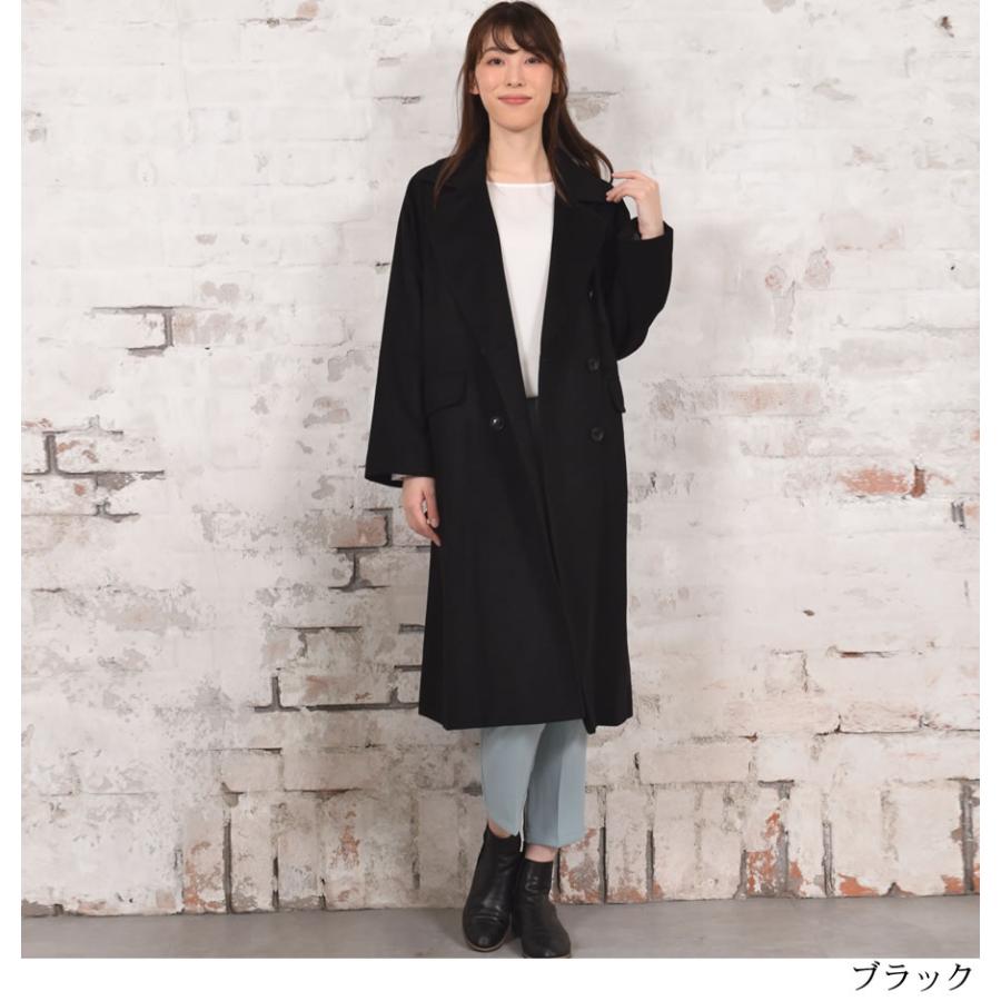 コート レディース チェスターコート カシミヤ ウール混  テーラーカラー コート  カシミア  ダブルチェスター | Merfirge | 12