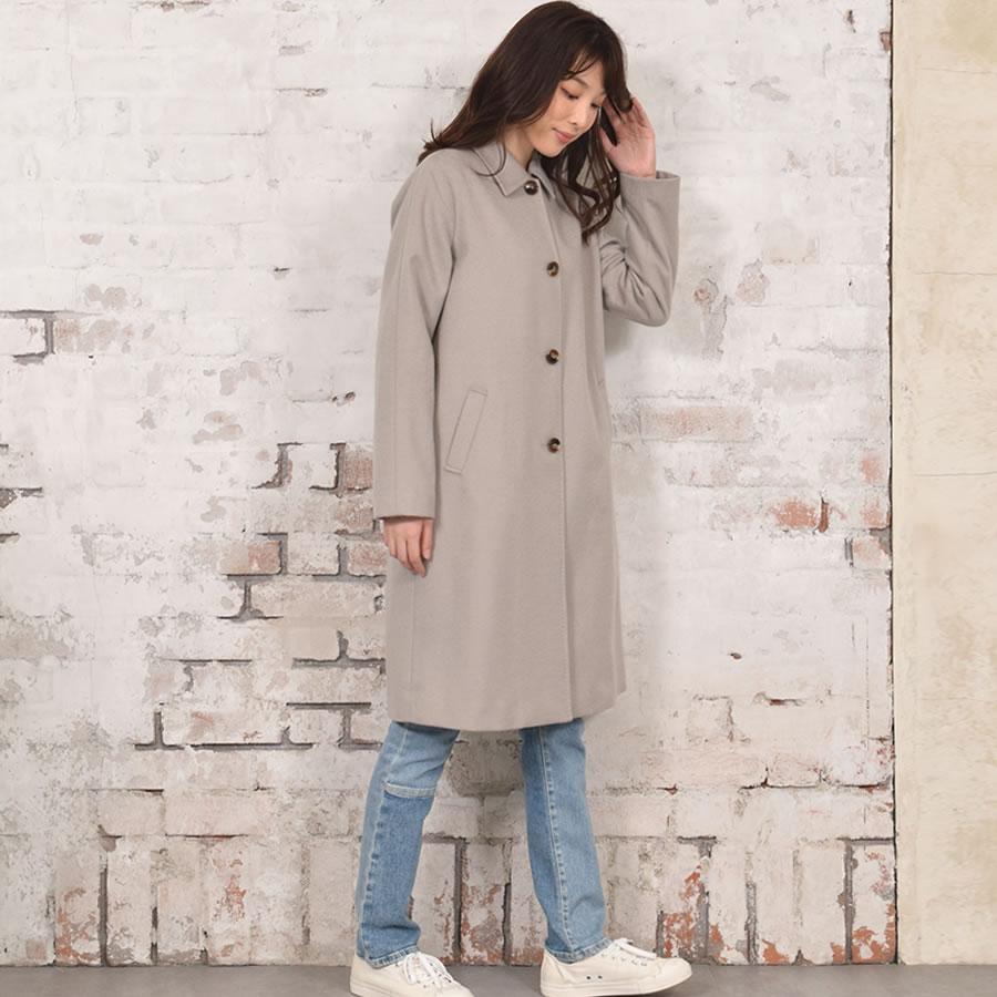 Merfirge 爆買 ステンカラーコート カシミヤコート カシミヤ混