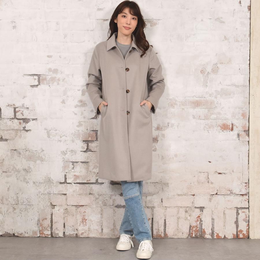 Merfirge ステンカラーコート カシミヤコート カシミヤ混 ブラック