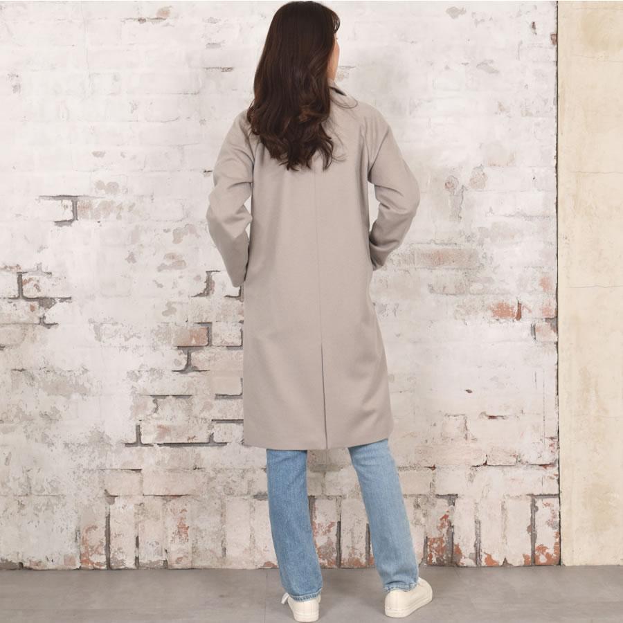 Merfirge ステンカラーコート カシミヤコート カシミヤ混 ブラック