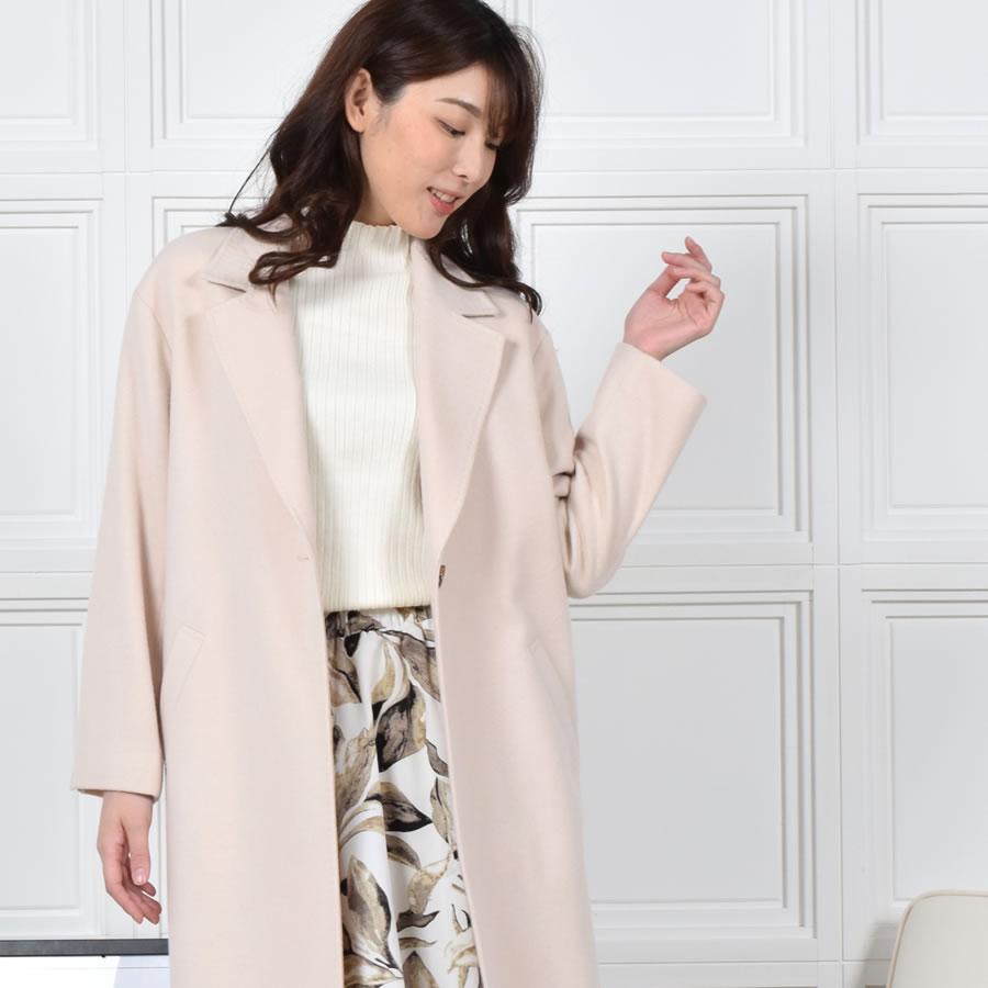 爆買 チェスターコート レディース 秋 冬 アウター カシミヤ ブレンド