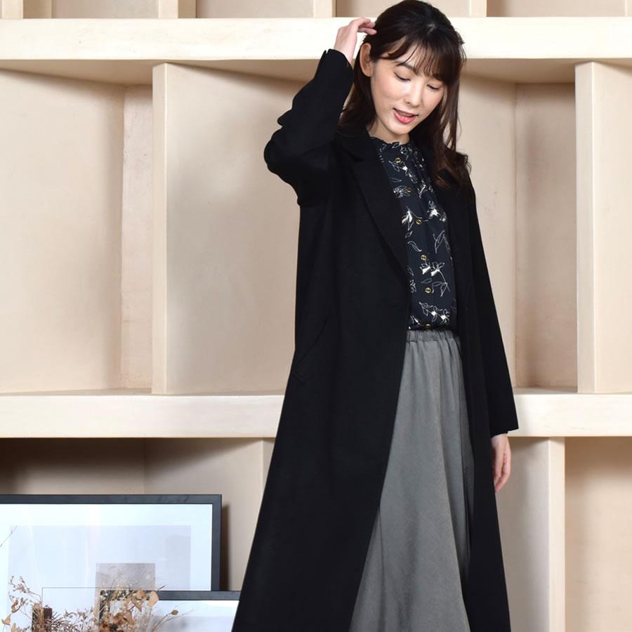 爆買 チェスターコート レディース 秋 冬 アウター カシミヤ ブレンド