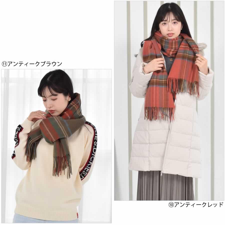 Merfirge ストール チェック カシミヤ混ウールストール カシミヤ