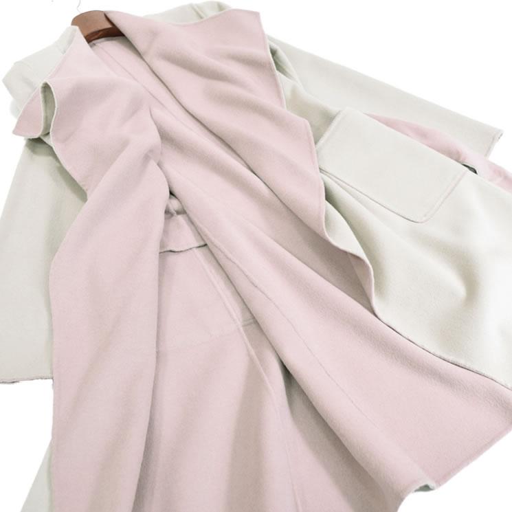 リバーシブルコート カシミヤ カシミア 混紡 ダブルフェイス ウール 一