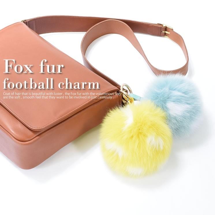 フォックス フットボール チャーム ファーチャーム バッグチャーム