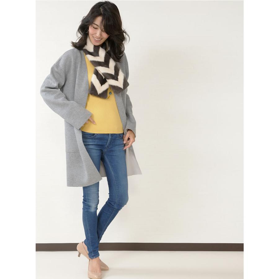 ファー マフラー SAGA ミンク ダイヤ柄 波柄 ファーコート カラー ティ