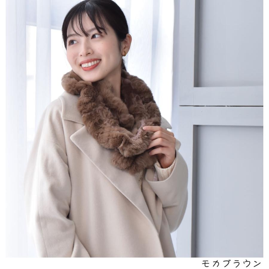 ファースヌード レッキス ラビット ニット マフラー ティペット ファースヌード レッキス ラビット ニット マフラー ティペット