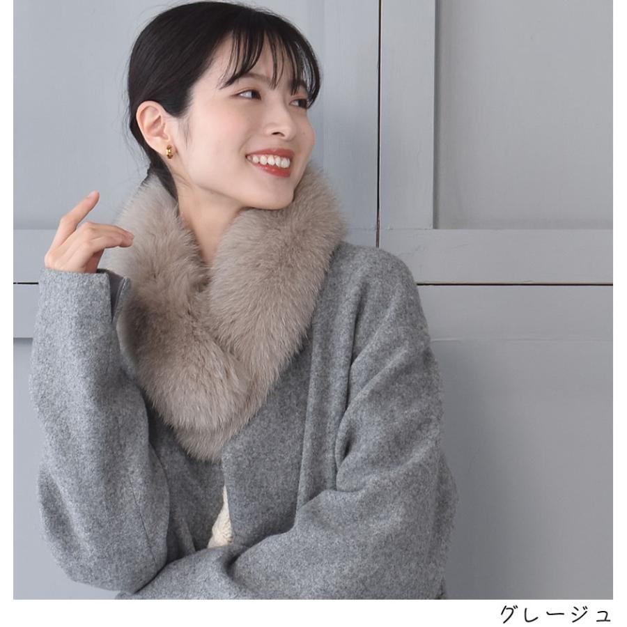 日本製 SAGA フォックス ファー マフラー クリップ付 毛皮 日本製 SAGA フォックス ファー マフラー クリップ付 毛皮