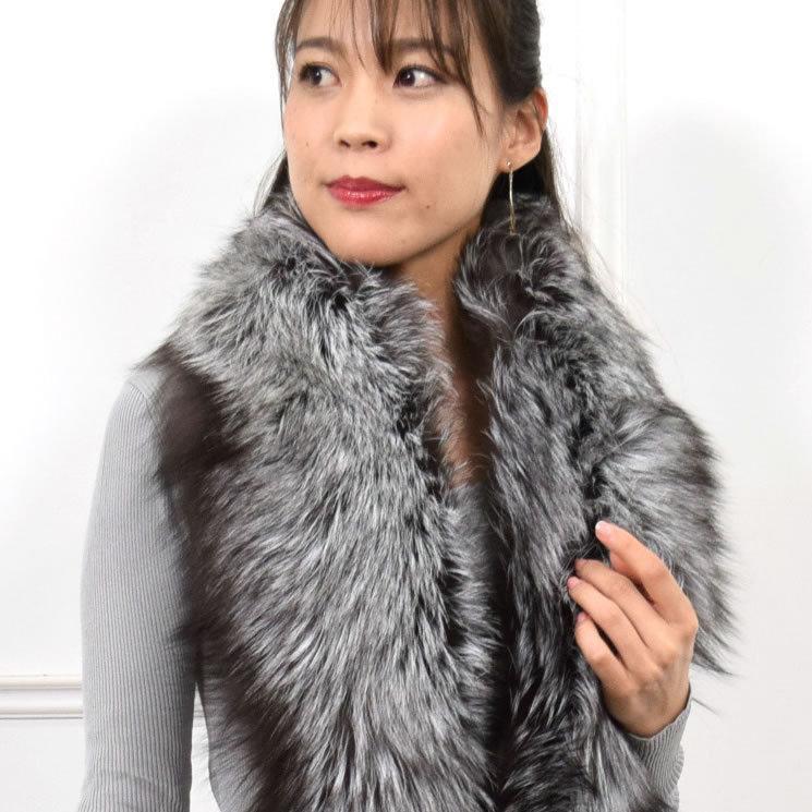 日本製 SAGA シルバー フォックス ファー マフラー 毛皮 日本製 SAGA シルバー フォックス ファー マフラー 毛皮