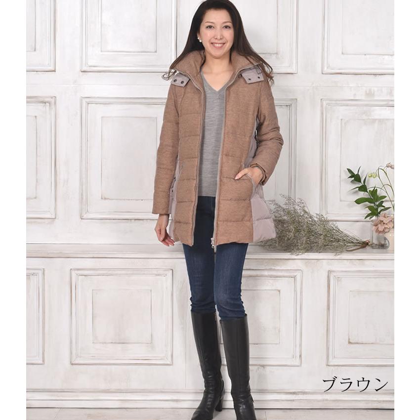 爆買 ダウンジャケット異素材 コンビ ダウン コート ファー 羽毛