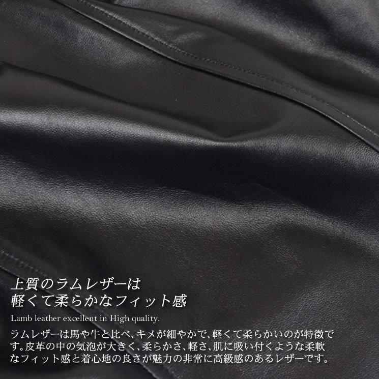 ライダースジャケット ラム レザー  ノーカラー  本革 本皮 レザージャケット 革ジャン ライダース ダブル アウター (kt61151)の画像