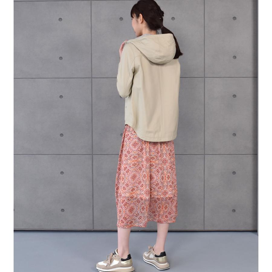 マウンテンパーカー フード付ジャケット レザージャケット  本革 ラム レザー アウター ブルゾン 秋 冬 春 (kt7012)の画像