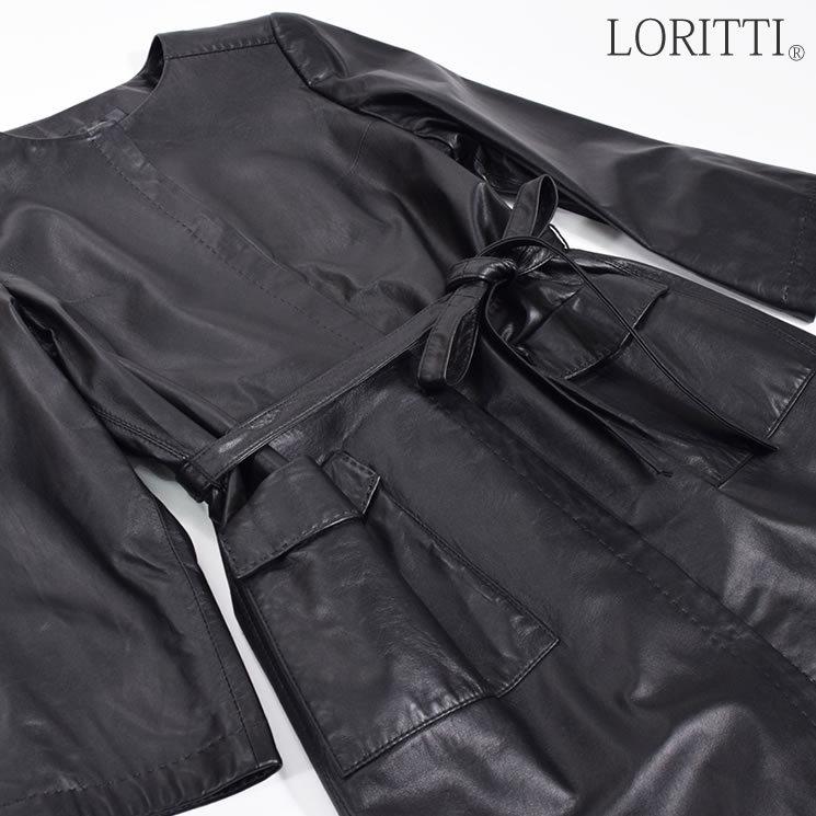 日本製 レザーコート ジャケット ラムレザー 羊革 本革 黒 新品タグ付き♪ フリーダムレザー 革ジャン ラムレザー チェスターセミロングレザー