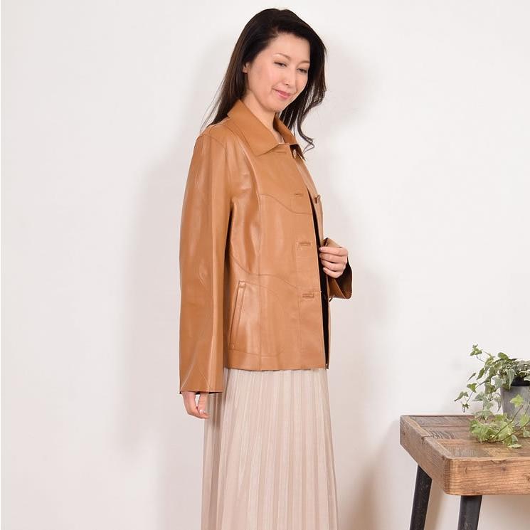 レザー リバーシブル ジャケット ステンカラータイプ 革 毛皮