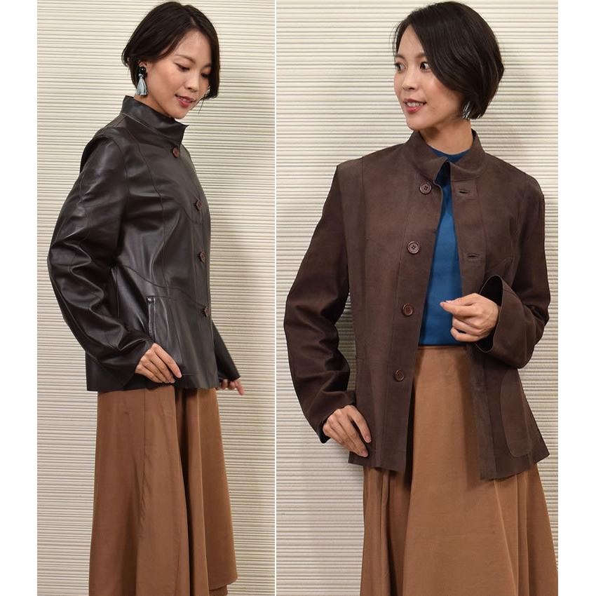 レザージャケット ラム レザー リバシブル ジャケット スタンド