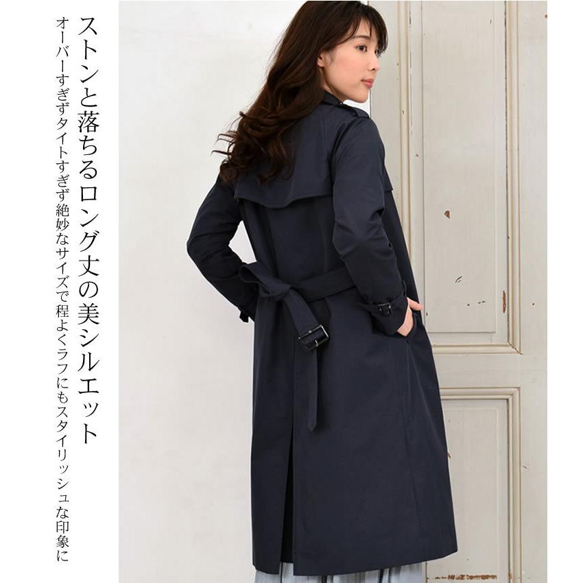 Merfirge トレンチコート 弱撥水加工 綿混 ロングコート 裏地 Merfirge トレンチコート 弱撥水加工 綿混 ロングコート 裏地