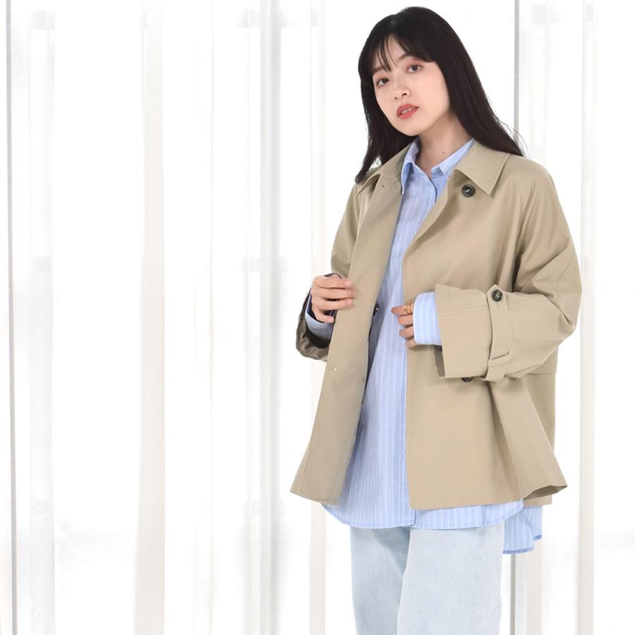 Merfirge 爆買 トレンチコート ショート丈 レディース スプリング