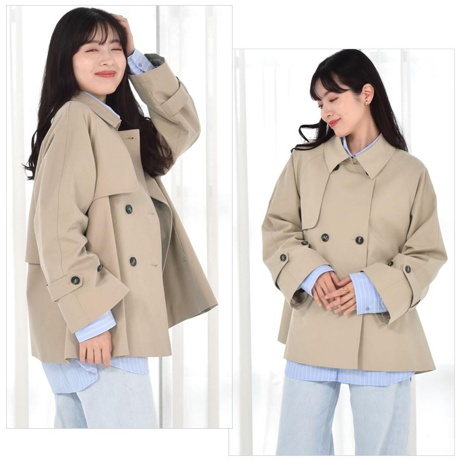 Merfirge 爆買 トレンチコート ショート丈 レディース スプリング