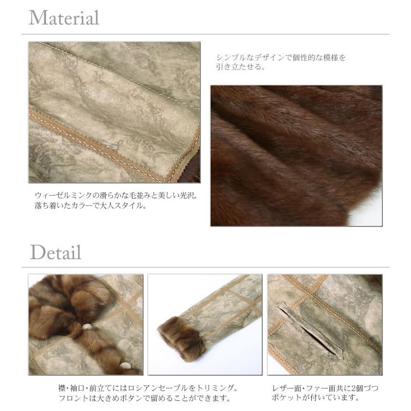ウィーゼルミンク✩リバーシブル✩ファーコート✩ハイグレードファー ファーコート ミンク ウイーゼルミンクリバーシブルコート(m7885