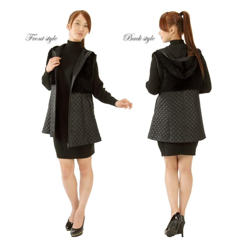 ファーコート ミンク ファーベスト レイアードレザー(mb4783