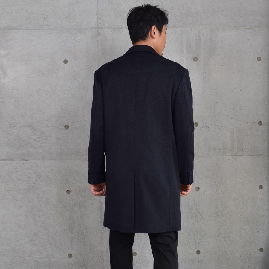 チェスターコート メンズ カシミヤ カシミア100％ ニーレングス