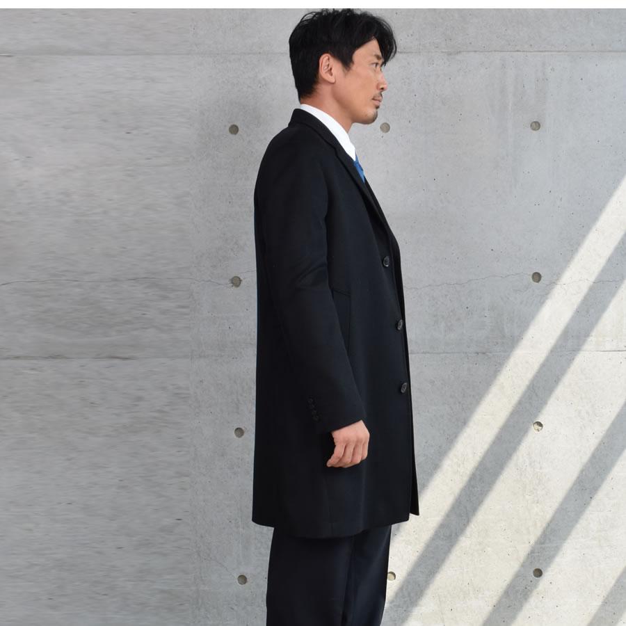 チェスターコート メンズ カシミヤ カシミア100％ ニーレングス