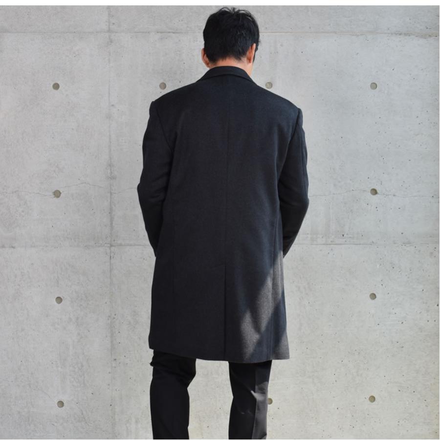 チェスターコート メンズ カシミヤ カシミア100％ ニーレングス