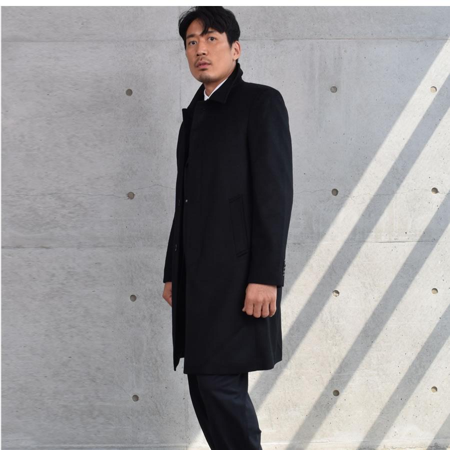 爆買 ステンカラーコート メンズ カシミヤ カシミア100％ ニーレングス
