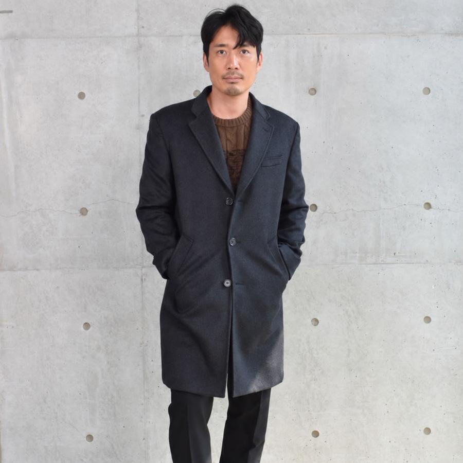 Merfirge チェスター コート メンズ カシミヤ カシミア ウール混