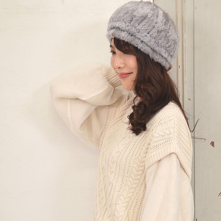 ミンク 編みこみ ベレー帽 ミンクファー ファー帽子 ベレー ミンク 編みこみ ベレー帽 ミンクファー ファー帽子 ベレー