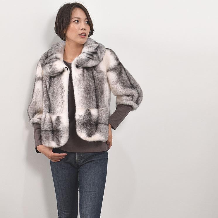 SAGA MINK グレー ミンクファー コート ショート丈 ボレロ 【公式通販】