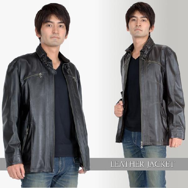 本革 ソフト ラム レザー ジャケット  本皮 ソフトラム メンズ シングル アウター 革ジャン ブルゾン 紳士 ビジネス メンズジャケット(mzr1268)