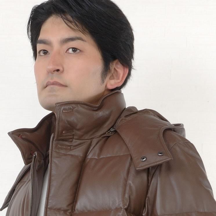 ダウンジャケット　革製 本革 レザー ソフト ラム ダウン ジャケット 本皮 ソフトラム
