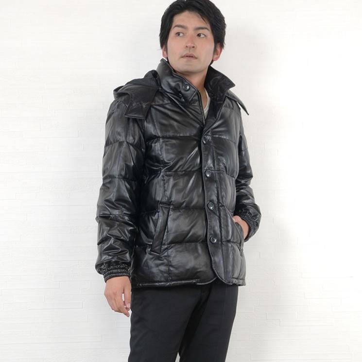 本革 レザー ソフト ラム ダウン ジャケット 本皮 ソフトラム