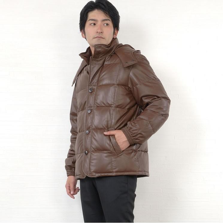 羊革製、ダウンジャケット 本革 ソフト ラム レザー ダウン ジャケット 本皮 ソフトラム