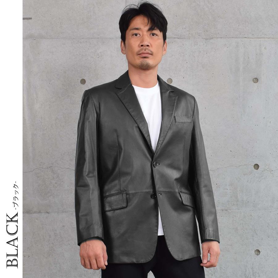 本革 ラム レザー メンズ ジャケット 本皮 シングル アウター 革ジャン