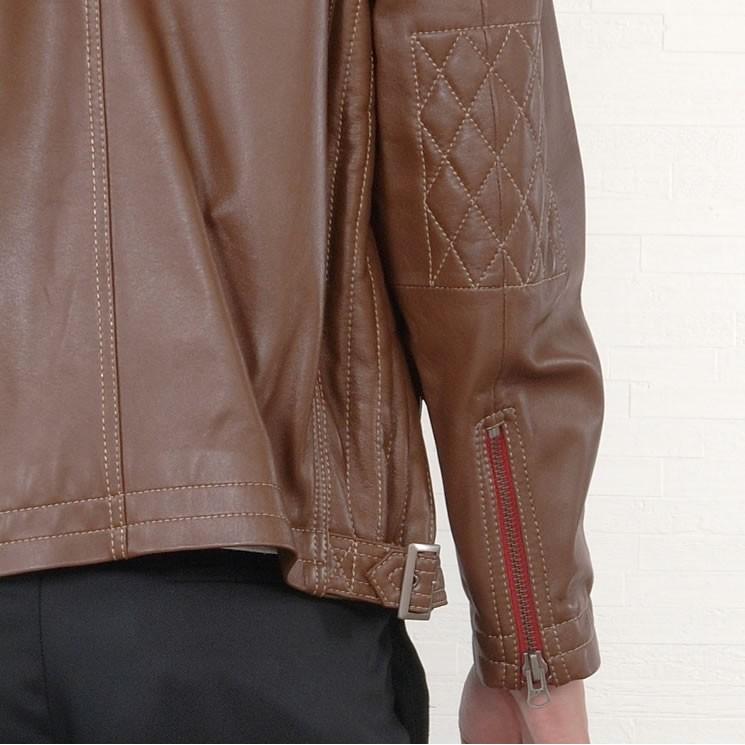 本革 ラム レザー ライダース メンズ ジャケット 本皮 シングル